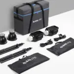 NANLITE FS200B 2KIT WITH LIGHT STAND LS1505/8 AND NEW BAG 2 LED