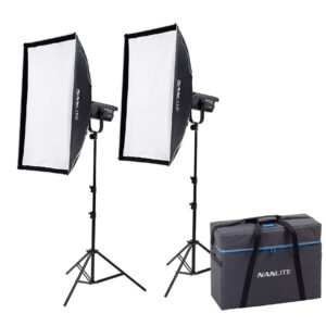NANLITE FS150B 2KIT WITH LIGHT STAND LS1505/8 AND NEW BAG 2 LED