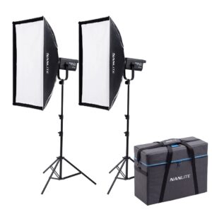 NANLITE FS300B 2KIT WITH LIGHT STAND LS1505/8 AND NEW BAG 2 LED